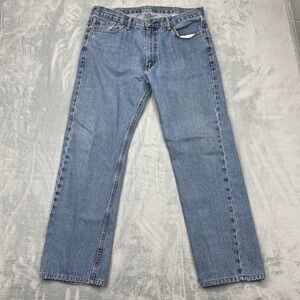 Levi's 505 Jeans Mens 38x32 Blue Light Wash Straight Leg Denim